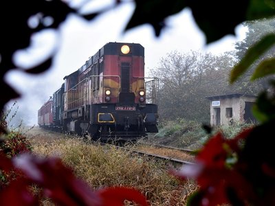  Náladový snímek "Kocoura" 740 770-3 se zvláštním vlakem do Tovačova byl v bývalé zastávce Oplocany pořízen   Foto: Michal Boček