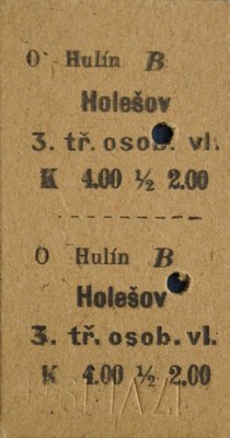  výdejna Hulín B, prodána 17.VI.1941 (sbírka P. Eliáš)