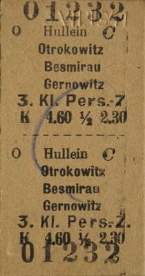  výdejna Hulín C, prodána 3.VII.1941 (sbírka P. Eliáš)